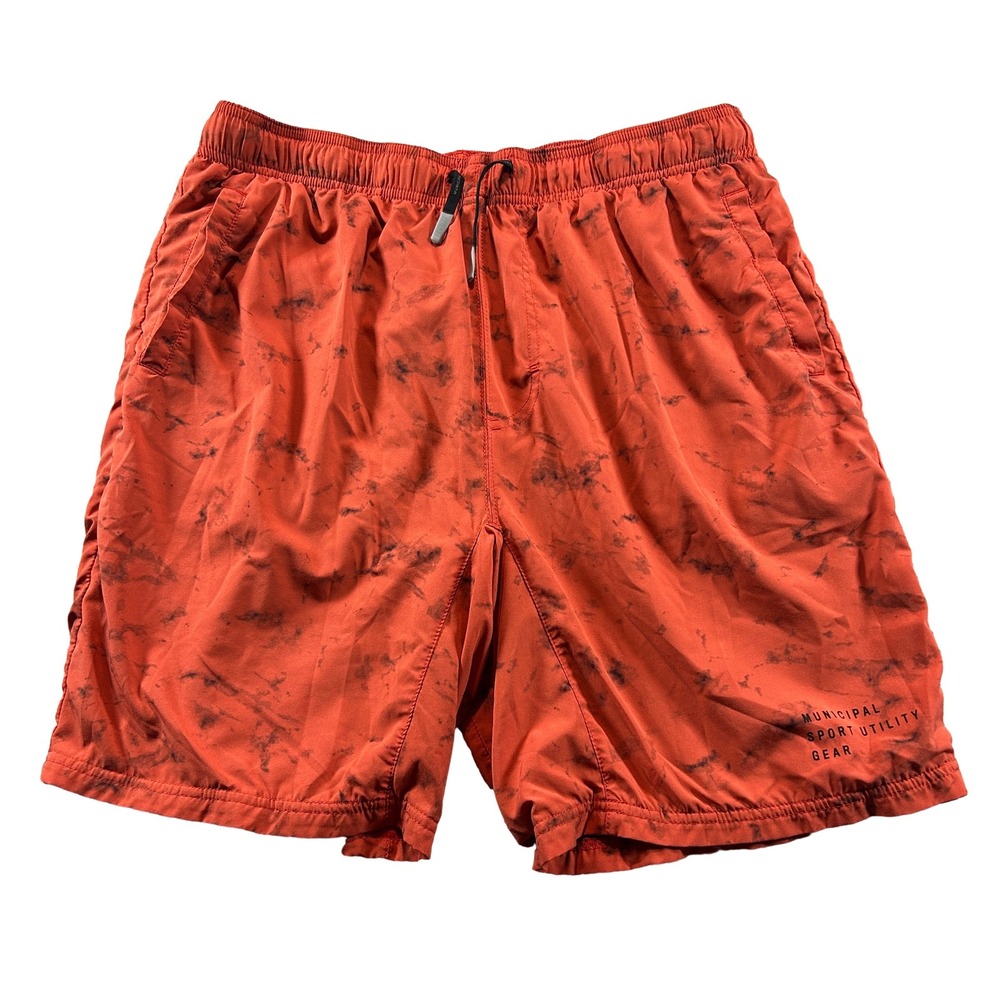 Municipal Sport Utility Gear Shorts Mens L Orange Tie Dye Athletic Gym